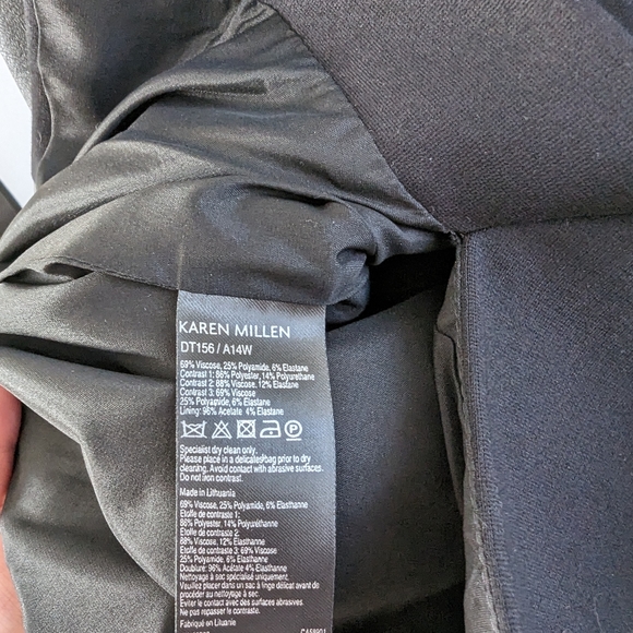 Karen Millen Black & White Faux Leather Technique Texture Sleeveless Midi Dress - Picture 9 of 10